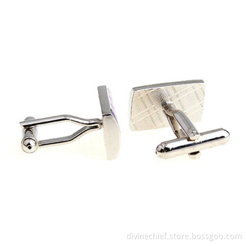 Fashion Custom Square Lattice Enamel Cufflinks For Mens Suit Shirts